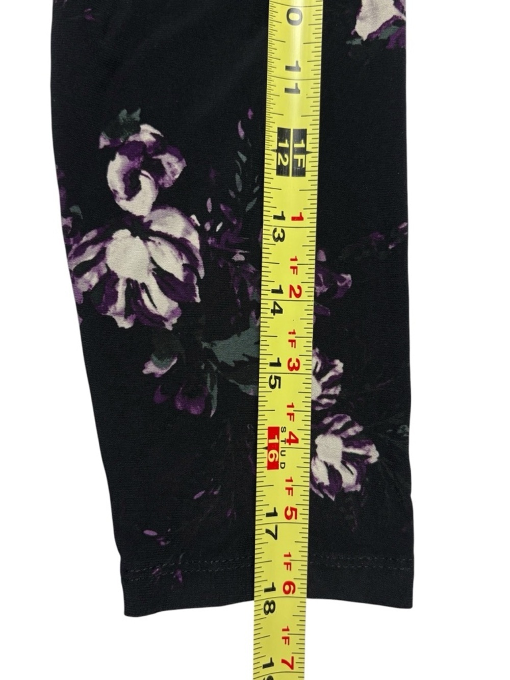 Lauren Ralph Lauren Black Floral Surplice Ruched Jersey Dress • 6 • 3/4 Sleeve - Picture 9 of 12